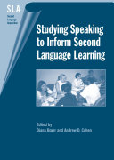 Studying Speaking to Inform Second Language Learning