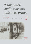 Krakowskie studia z historii państwa i prawa, tom 3