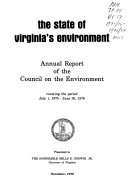 Annual Report of the Council on the Environment