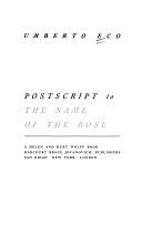 Postscript to The Name of the Rose Book