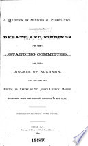     Debate and Findings of the Standing Committee of the Diocese of Alabama