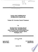 Lead and Copper Rule Guidance Manual  Corrosion Control Treatment