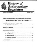 History of Anthropology Newsletter