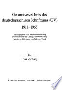 Gesamtverzeichnis des deutschsprachigen Schrifttums (GV), 1911-1965