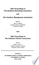 Proceedings of the Southern Marketing Association and the Southern Management Association, and ... Proceedings of the Southern Finance Association