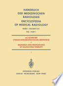 Allgemeine Strahlentherapeutische Methodik   Methods and Procedures of Radiation Therapy Book