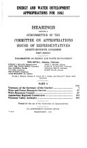 Energy and Water Development Appropriations for 1982
