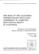The Role of the California Postsecondary Education Commission in Achieving Educational Equity in California