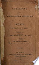 A catalogue of a miscellaneous collection of music ... on sale