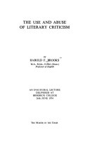 The Use and Abuse of Literary Criticism