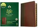 NLT Life Application Study Bible  Third Edition  Red Letter  Leatherlike  Brown Tan  Indexed 
