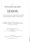 An English-Arabic Lexicon
