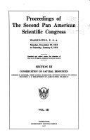 Proceedings of the Second Pan American Scientific Congress: (section III) Conservation of natural resources. G. M. Rommel, chairman