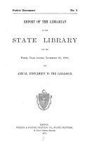 Report of the Librarian of the State Library of Massachusetts