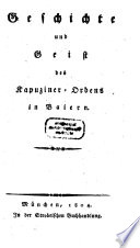 Geschichte und Geist des Kapuziner-Ordens in Baiern