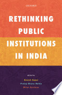 Rethinking Public Institutions in India Book