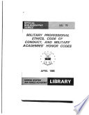 Military professional ethics code of conduct and military academies' honor codes