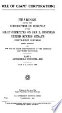 Hearings, Reports and Prints of the Senate Select Committee on Small Business