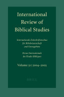 International Review of Biblical Studies  Volume 51  2004 2005 