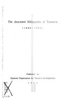 The Annotated Bibliography of Tsunamis  1889 1962  Book