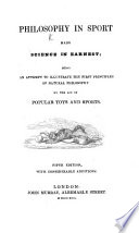 Philosophy in Sport Made Science in Earnest      By J A  Paris   Fifth Edition  with Considerable Additions   With Illustrations  Some by George Cruikshank  the Elder  