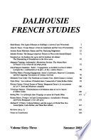 Dalhousie French Studies PDF Book By N.a