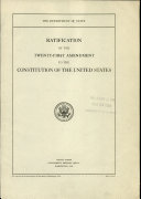 Ratification of the Twenty-first Amendment to the Constitution of the United States
