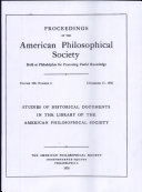 Proceedings, American Philosophical Society (vol. 100, no. 6)