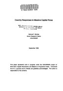 Country responses to massive capital flows