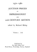 Auction Prices of Impressionist and 20th Century Artists