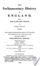 Cobbett's Parliamentary History of England