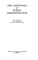 The Essentials Of Public Administration