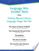 Leveled Texts Literary Element Focus Language Usage Text Set