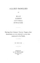 Allied Families of Read  Corbin  Luttrell  Bywaters