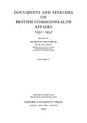 Documents and Speeches on British Commonwealth Affairs  1931 1952