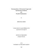 Decomposition of Structured Large-scale Optimization Problems and Parallel Optimization