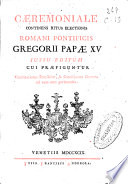 Caeremoniale continens ritus electionis romani pontificis
