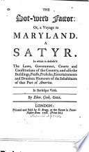 The Sot weed Factor  Or  A Voyage to Maryland