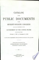Catalogue Of The Public Documents Of The Congress And Of All Departments Of The Government Of The United States For The Period From To 