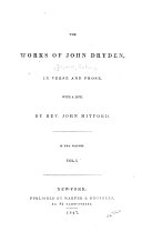 The Works of John Dryden in Verse and Prose