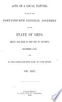 Acts of the State of Ohio Book