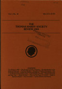 The Thomas Hardy Society Review