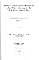 Opinions of the Attorney General of Ohio with Reference to the Civil Service Laws of Ohio as Enacted April 28, 1913