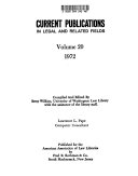 Current Publications in Legal and Related Fields