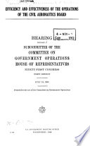 Efficiency And Effectiveness Of The Operations Of The Civil Aeronautics Board