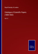 Catalogue of Scientific Papers. (1800-1863)