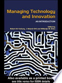 Managing Technology And Innovation