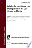 Policies for Sustainable Land Management in the East African Highlands