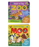 Peek a Flap Zoo and Moo 2 Pack  Chunky Peek a Flap Board Book 2 Pack