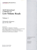 Sixth International Conference on Low Volume Roads  Minneapolis  Minnesota  June 25 29  1995 Book PDF
